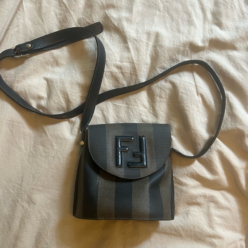 Fendi Black and Brown Crossbody Bag